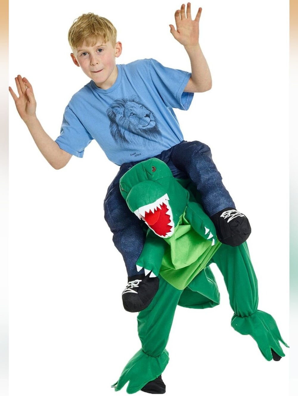Dinosaur Piggyback Ride-On Illusion T-Rex Halloween Costume OSFM NWT